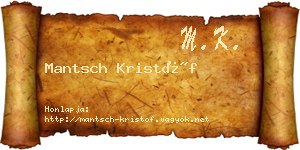 Mantsch Kristóf névjegykártya